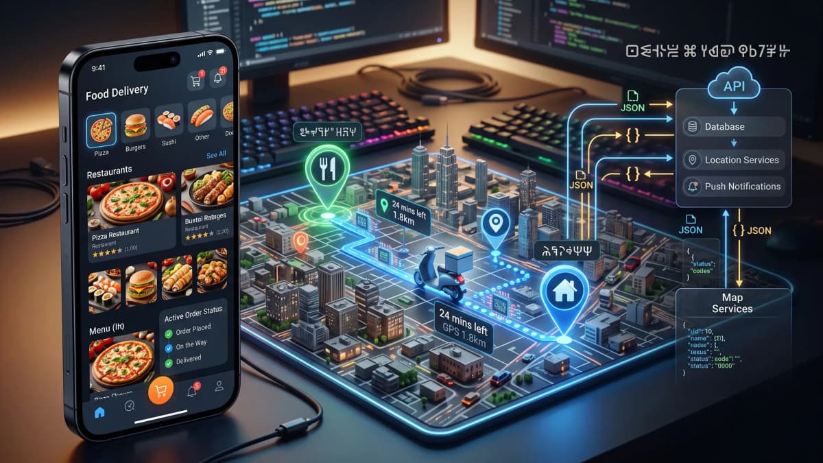 Real-Time Restaurant Delivery App (Maps + API)